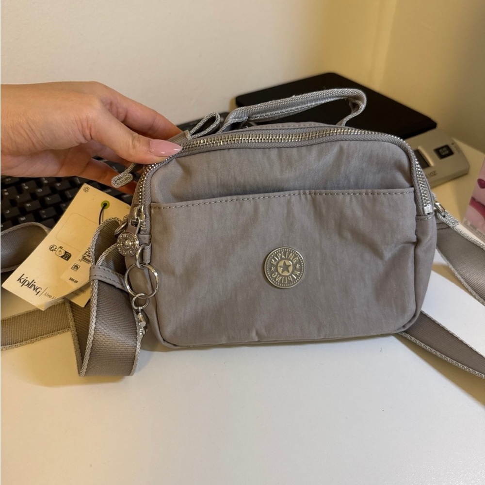 Kipling Light Gray Crossbody Bag